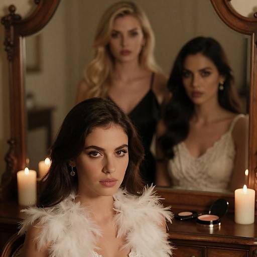 Sepia Vintage Boudoir Portrait of Three