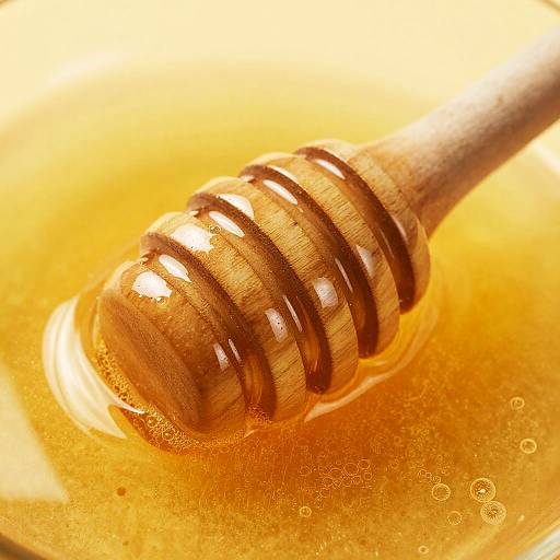 Close-up of Wooden Honey Dipper