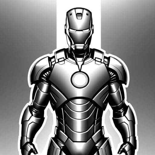Black and White Iron Man Illustration