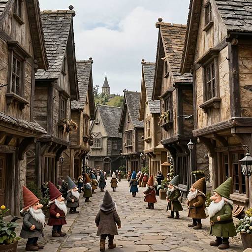 Solemn Medieval Fantasy Street Scene