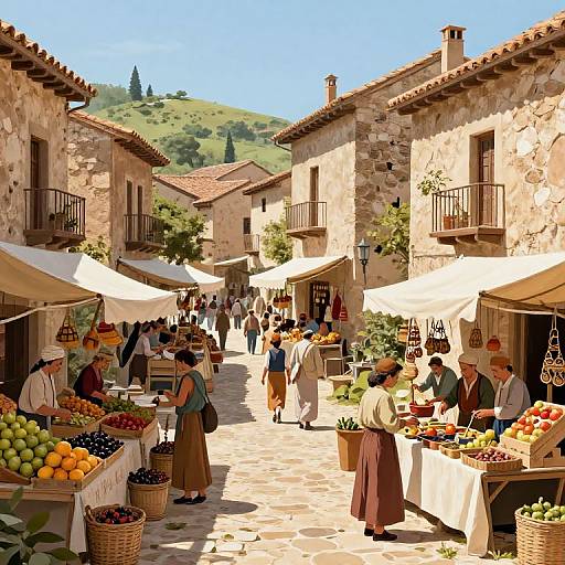 Eze Medieval Village Market Scene
