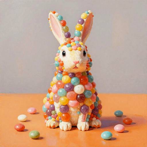 Candy Covered Rabbit Figurine