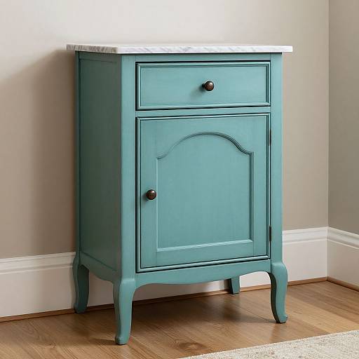 French Teal Shabby Chic Cupboard