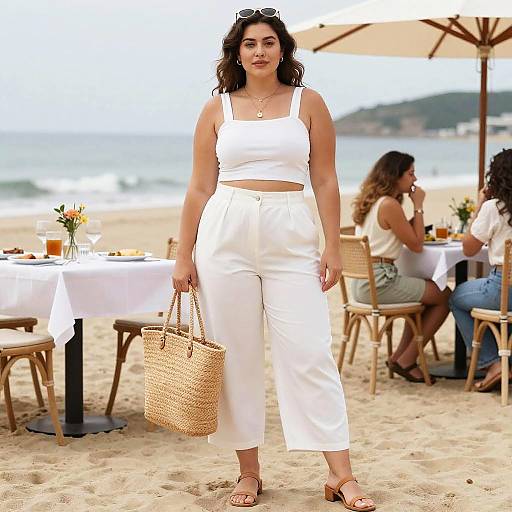 Chic Beach Brunch Fashion Portrait