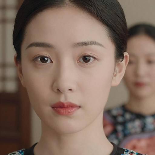 Close-up of Asian Woman with Neutral Expression