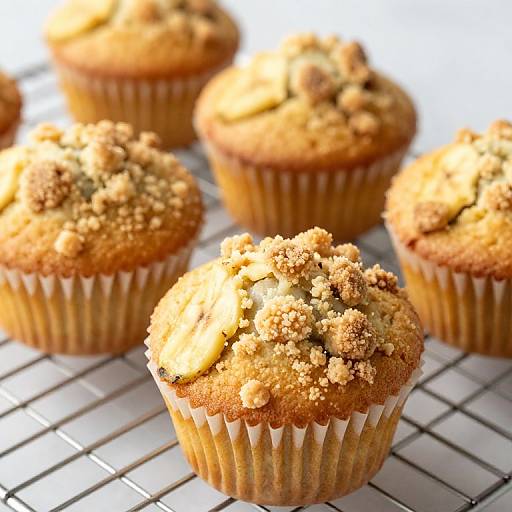 Golden Banana Muffins with Streusel