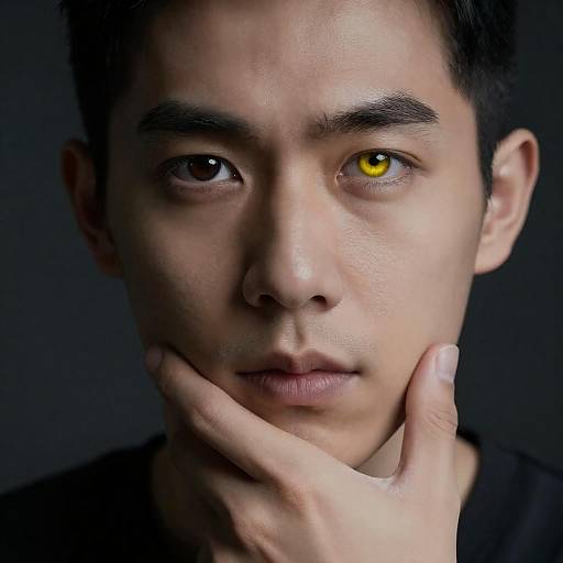 Intense Gaze: Light and Shadow Portrait