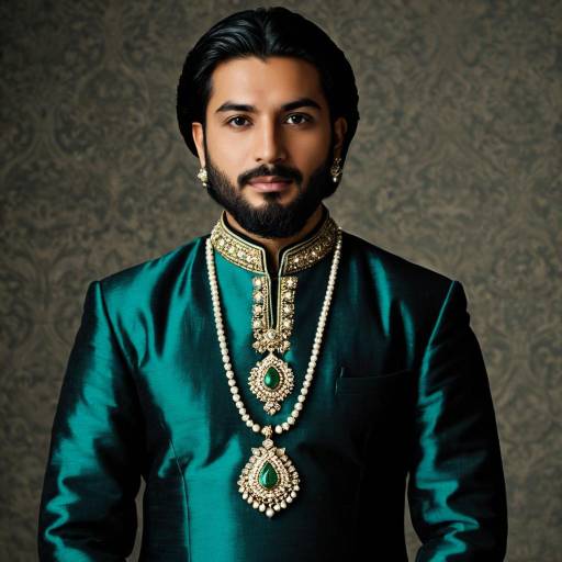Mughal Emperor Portrait with Regal Attire