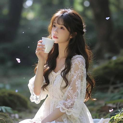 Ethereal B Cup Girl in Enchanted Forest