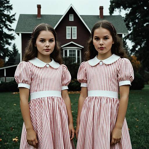 Grady Twins Costume in Autumn Setting
