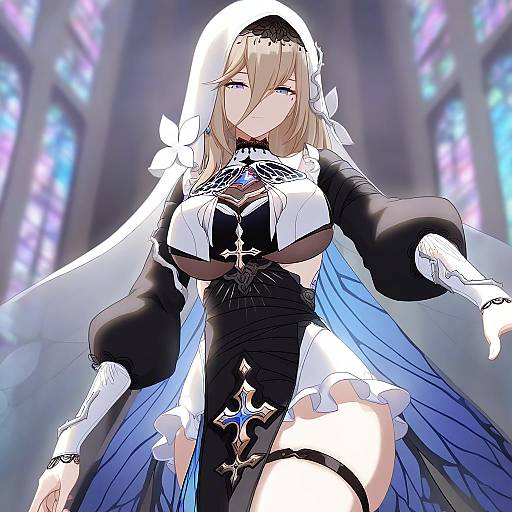 Illustration of Aponia (honkai impact), honkai (series) in the style of Ikeda kazumi