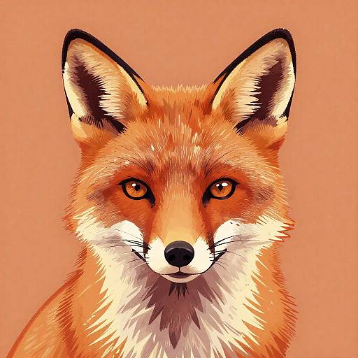 Intense Fox Portrait Illustration