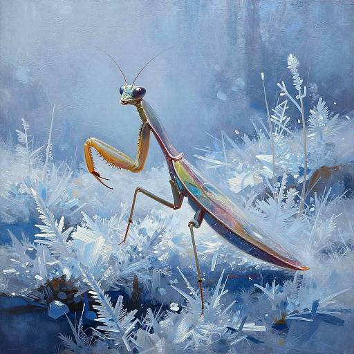 Frozen Mantis Ice Painting
