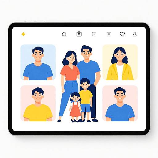Customizable Family Portrait Maker UI