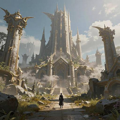 Elven Capital Sci-Fi Ruins Wallpaper