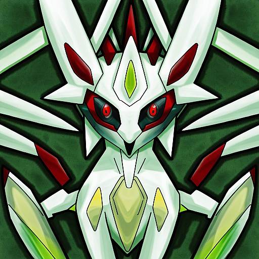 Illustration of Arceus, pokemon in the style of Shiwa (siwaa0419)