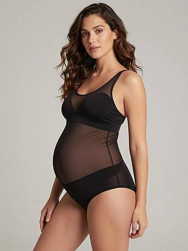 Pastel Maternity Lingerie Fashion Portrait