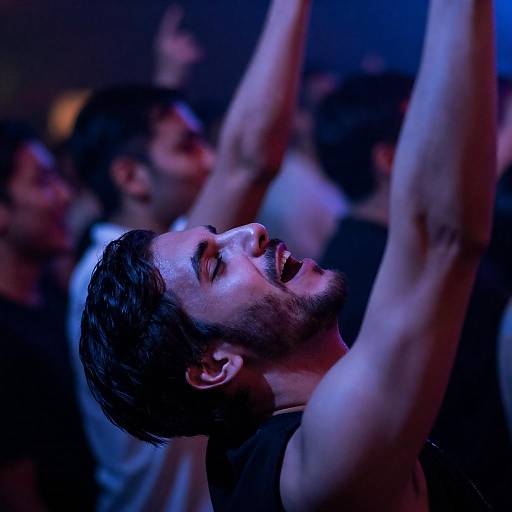 Ecstatic Man in Colorful Club Vibes