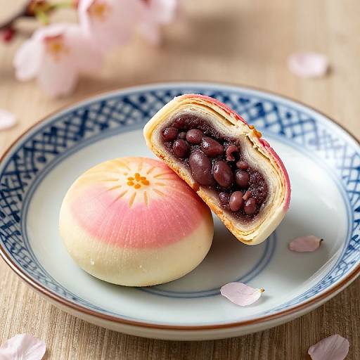 Vibrant Moocake with Red Bean Filling