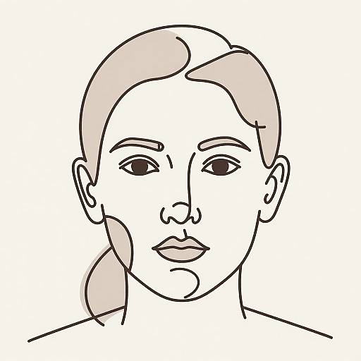 Abstract One-Line Geometric Portrait