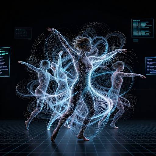 Cybernetic Dance with Particle Effects