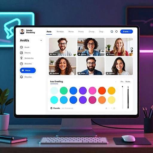 Futuristic AI Art Collaboration Interface