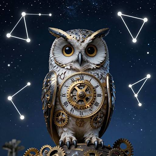 Clockwork Owl Guardian of Time