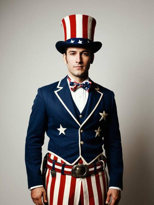 Man in Vintage Patriotic Americana Costume