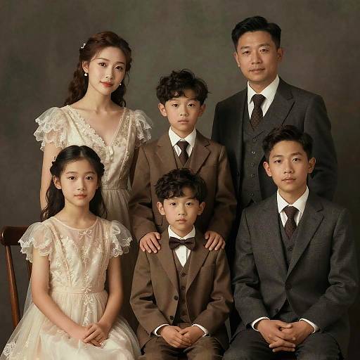 Elegant Vintage AI Family Portrait