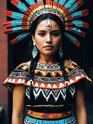 Aztec Princess Woman Portrait