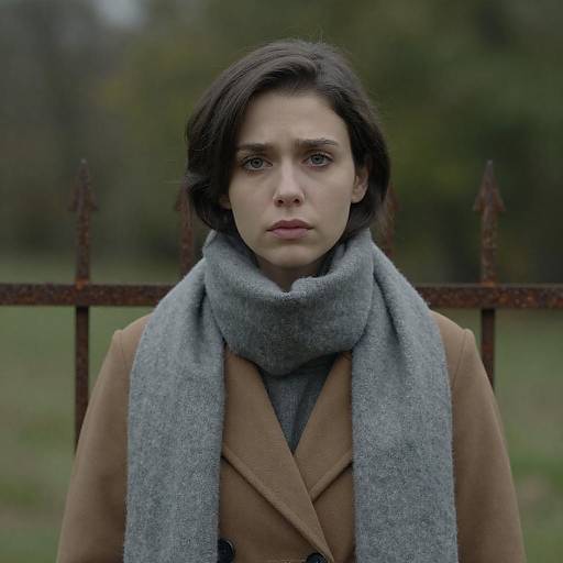 Portrait of a Concerned Young Woman