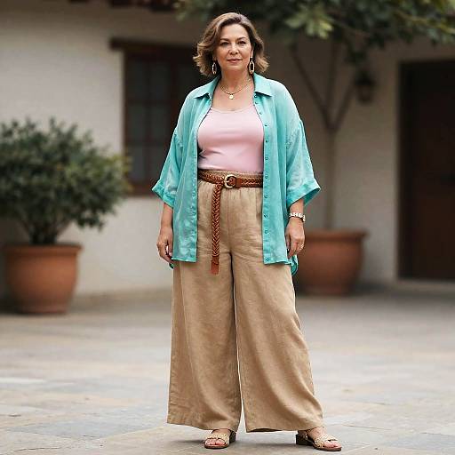 Middle-Aged Bohemian Chic Curvy Woman