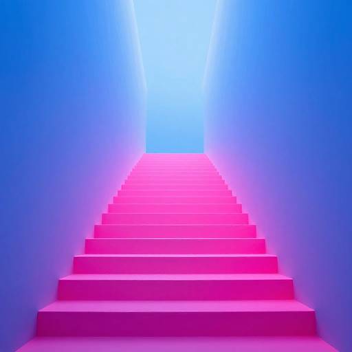 Neon Staircase to Ethereal Void