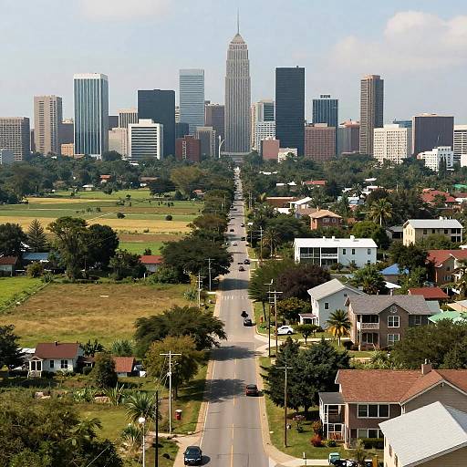 Panoramic Contrast: Rural vs Urban US Life