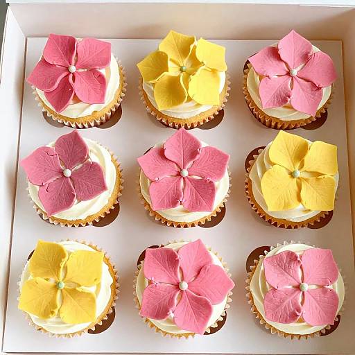 Hydrangea Cupcakes with Fondant Flowers