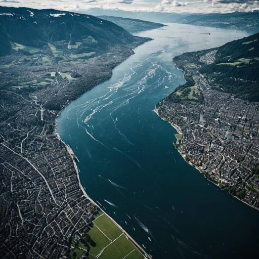 Bird's Eye View of Lake Zurich with Earthquake Effects