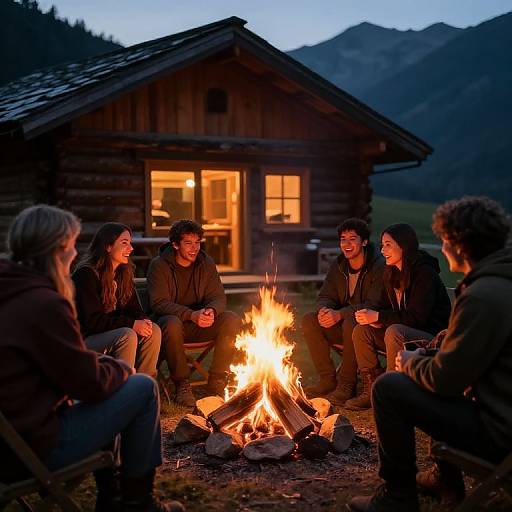 Cozy Alpine Campfire Gathering