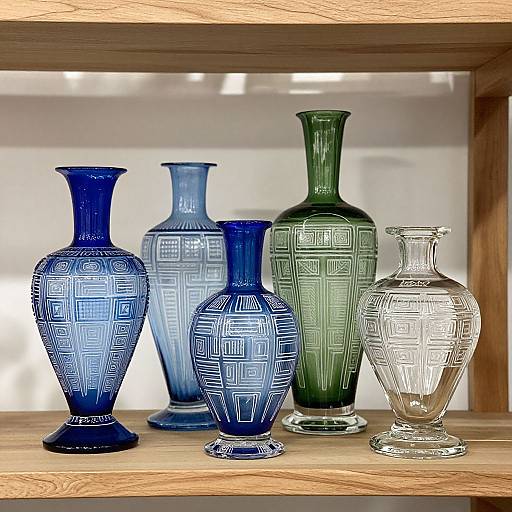 Elegant Blenko Glass Vases Display