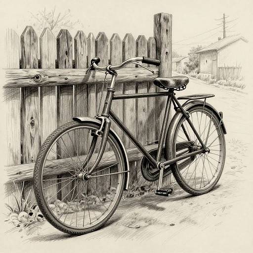 Vintage Bicycle Sketch with Rustic Charm
