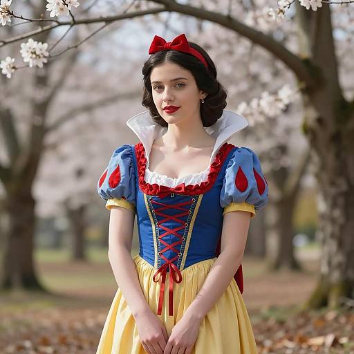 Serene Snow White in Sunlit Forest