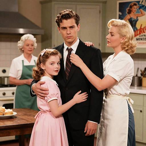 1940s Kitchen Scene Photograph