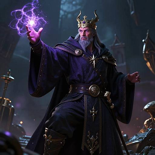 Ultra-Realistic Warlord Wizard Casting Spell