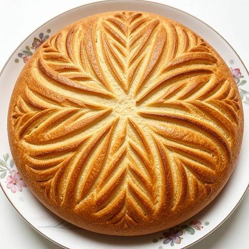 Artistic Leaf-Patterned Bread on Plate