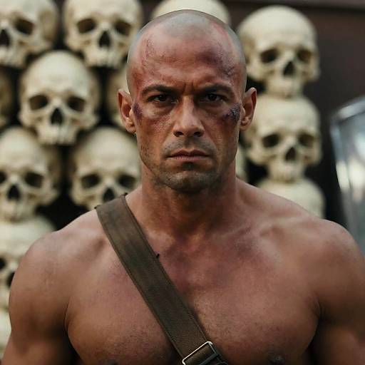 Intense Portrait of a Rugged Warrior