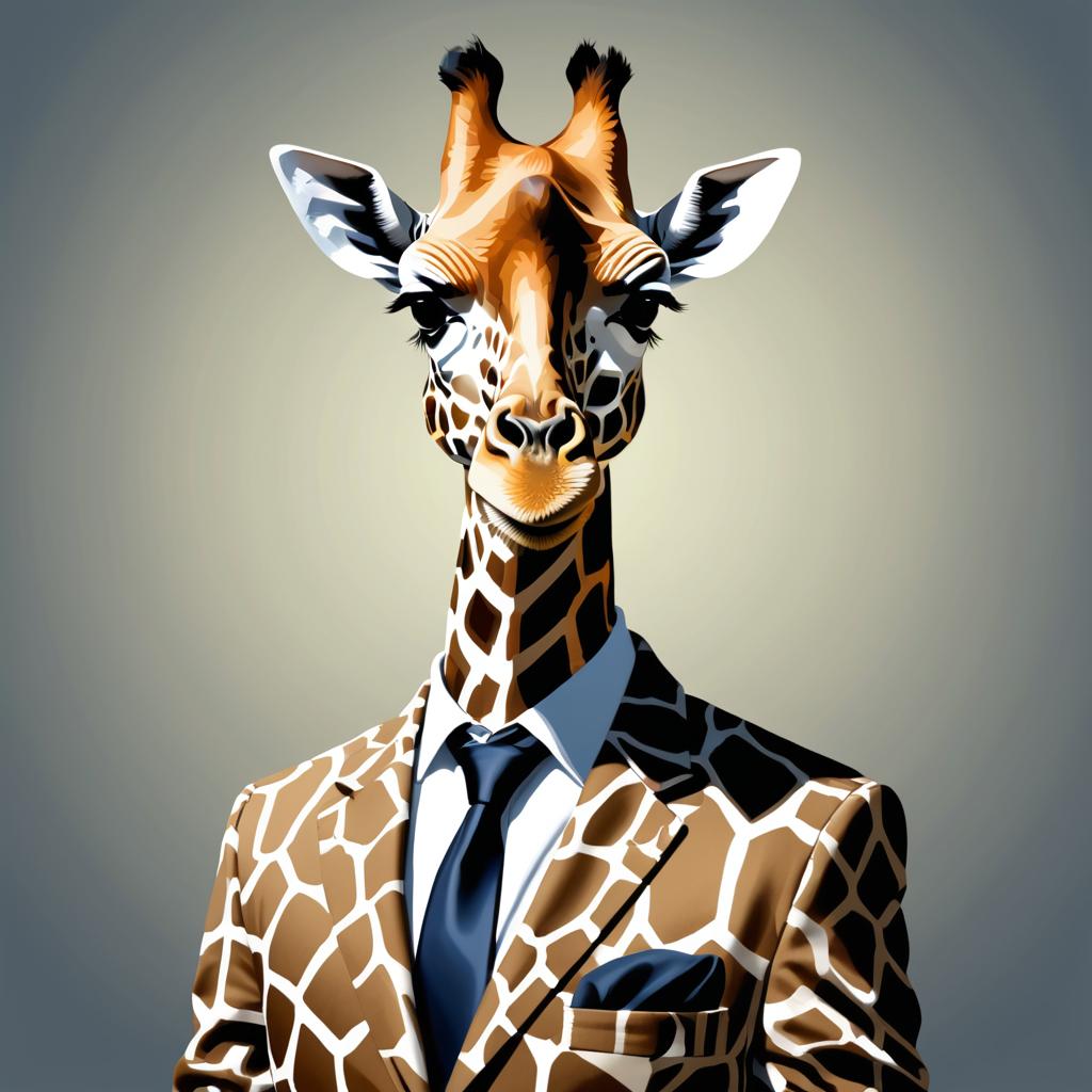 Elegant Giraffe in Safari Jacket