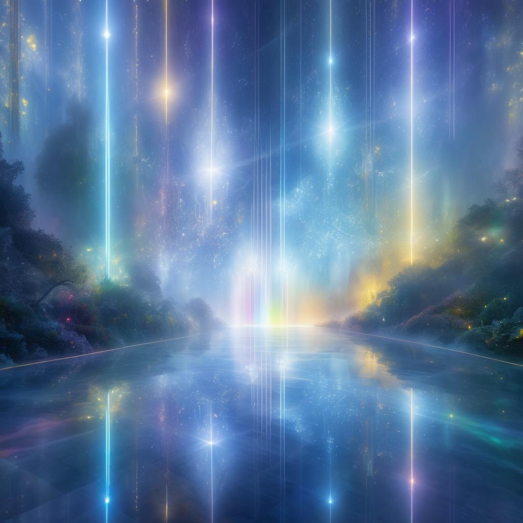 Ethereal Quantum Realm with Cascading Lights