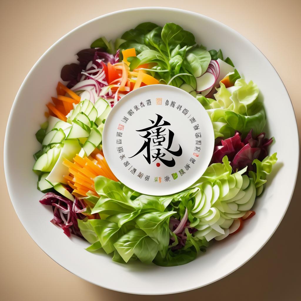 High-Detail Calligraphy Chopped Salad Photography