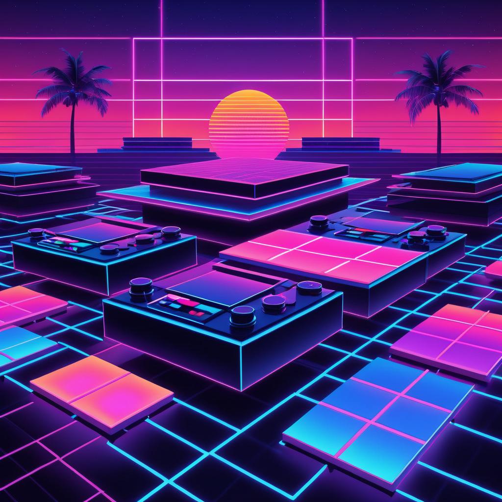 Vibrant 80s Retro Synthwave Design