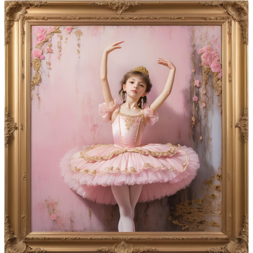 Ornate Victorian Painting of Ballerina