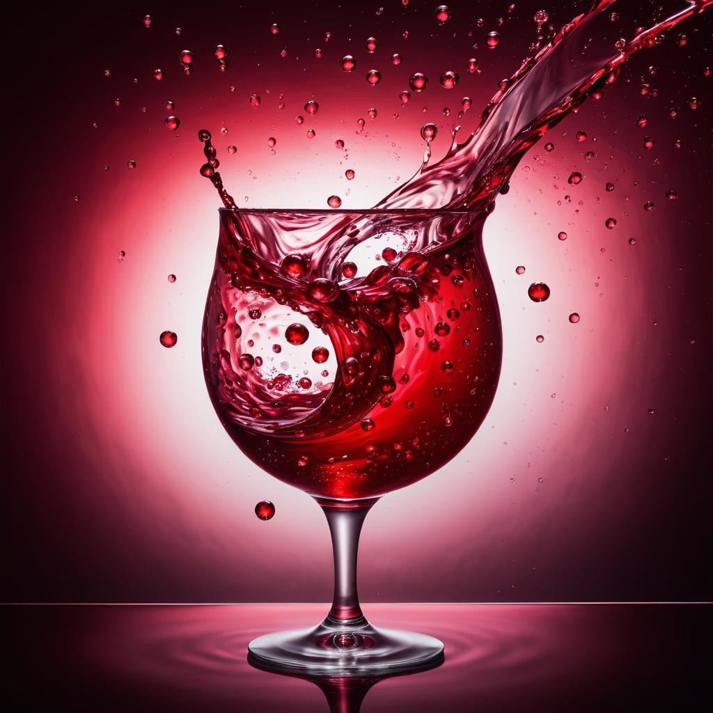 Elegant Splash: Pomegranate and Bubbles